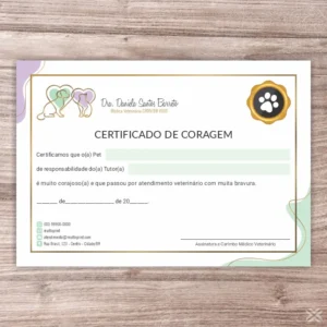Certificado de Coragem Pet 30138
