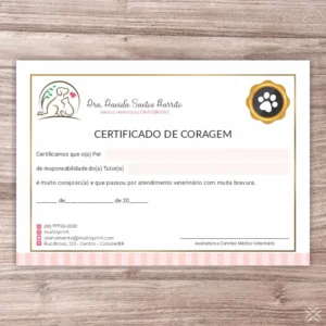 Certificado de Coragem Pet 30139
