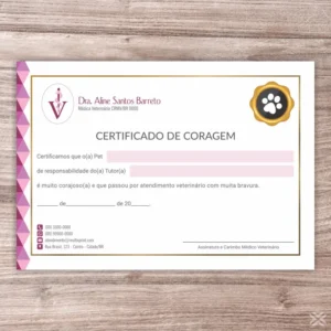 Certificado de Coragem Pet 3015