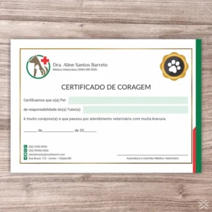 Certificado de Coragem Pet 3016