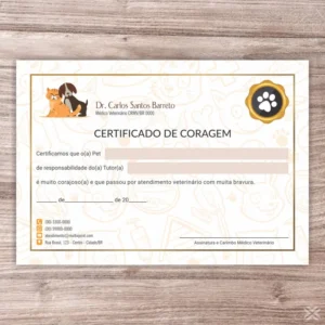 Certificado de Coragem Pet 3017