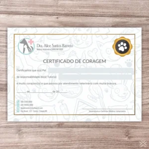 Certificado de Coragem Pet 3018