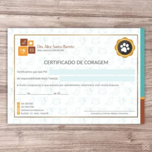 Certificado de Coragem Pet 3019