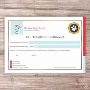 Certificado de Coragem Pet 3021