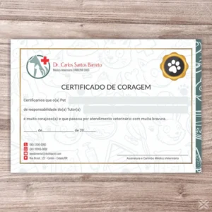 Certificado de Coragem Pet 3022