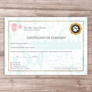 Certificado de Coragem Pet 3023