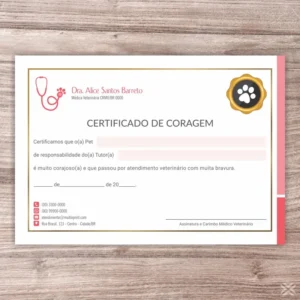 Certificado de Coragem Pet 3025