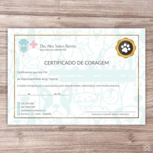 Certificado de Coragem Pet 3027