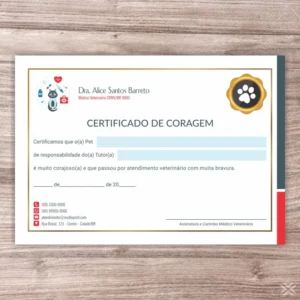Certificado de Coragem Pet 3028