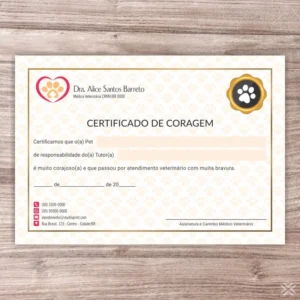 Certificado de Coragem Pet 3029