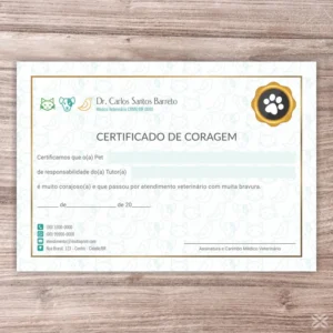 Certificado de Coragem Pet 3030