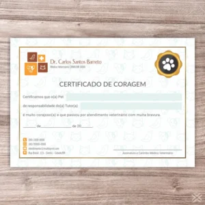 Certificado de Coragem Pet 3034