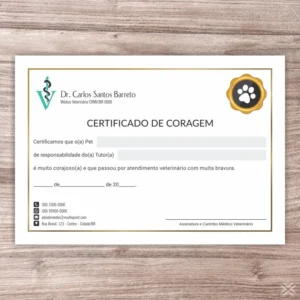 Certificado de Coragem Pet 3036