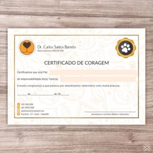Certificado de Coragem Pet 3039