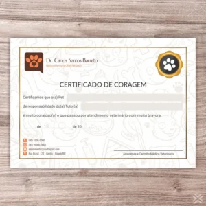 Certificado de Coragem Pet 3040