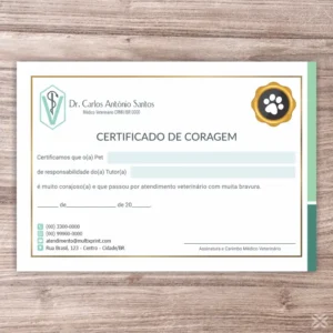 Certificado de Coragem Pet 3045