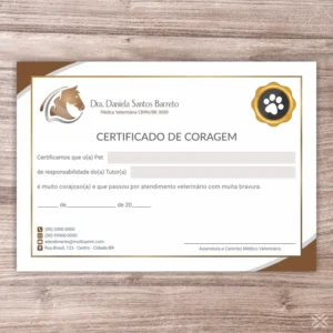 Certificado de Coragem Pet 3048