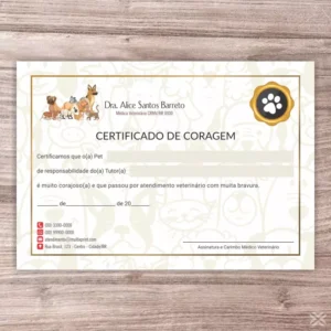 Certificado de Coragem Pet 3056