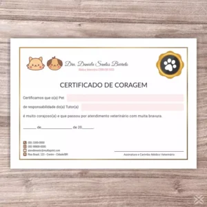 Certificado de Coragem Pet 3068