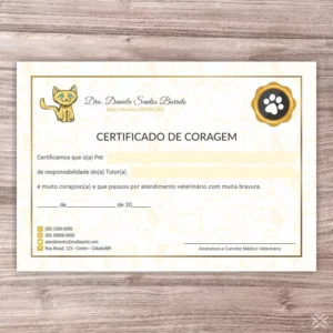 Certificado de Coragem Pet 3074