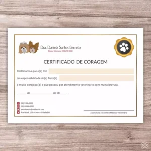 Certificado de Coragem Pet 3076