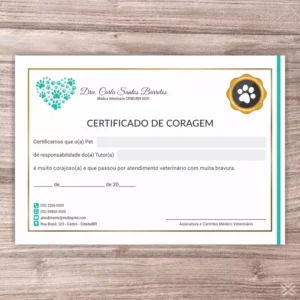 Certificado de Coragem Pet 3080