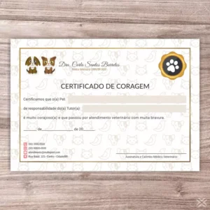 Certificado de Coragem Pet 3081