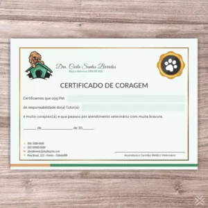Certificado de Coragem Pet 3082