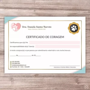Certificado de Coragem Pet 3086