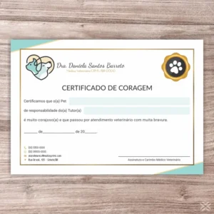 Certificado de Coragem Pet 3089
