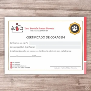 Certificado de Coragem Pet 3092