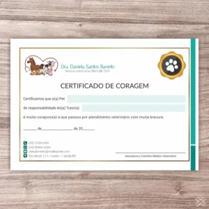 Certificado de Coragem Pet 3095