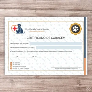 Certificado de Coragem Pet 3097