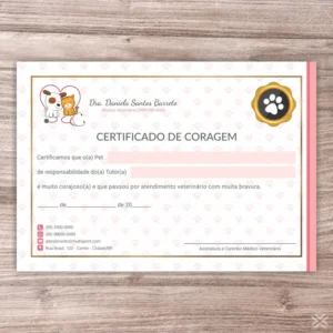 Certificado de Coragem Pet 3099