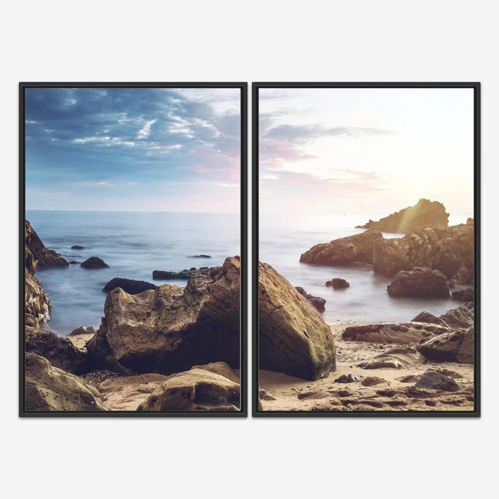 Quadro Pedras na Praia kit duas telas - Imagem 3