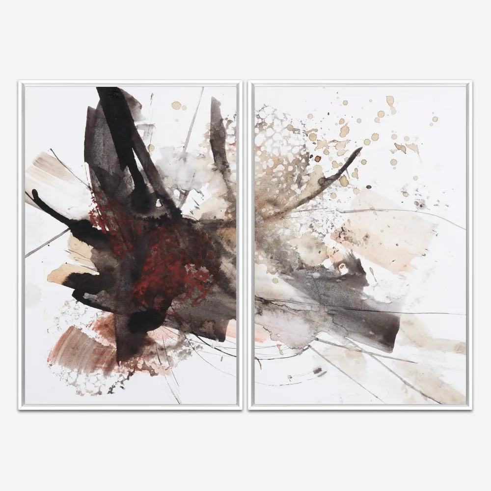 Quadro Abstrato Manchas Pintura kit duas telas - Imagem 4