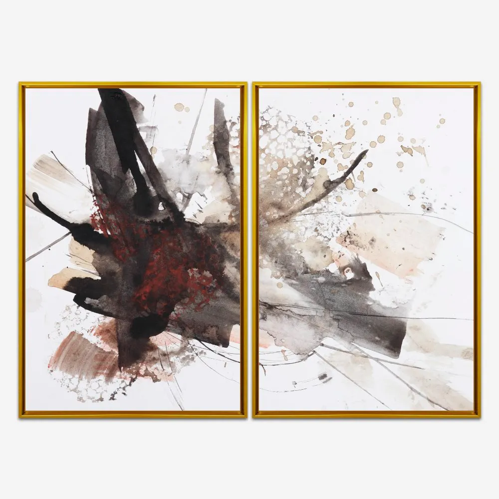 Quadro Abstrato Manchas Pintura kit duas telas - Imagem 7