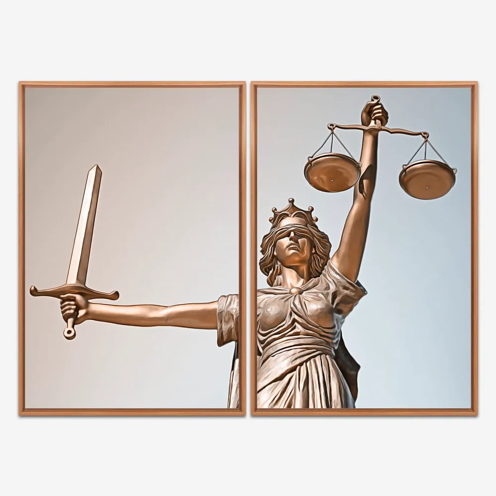 Quadro Advogado Estátua da Justiça kit duas telas - Imagem 6