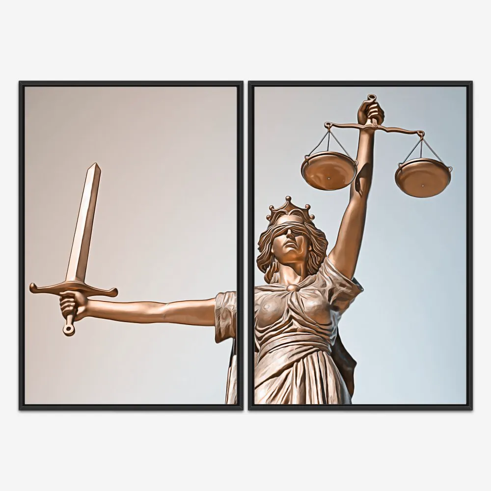 Quadro Advogado Estátua da Justiça kit duas telas - Imagem 3
