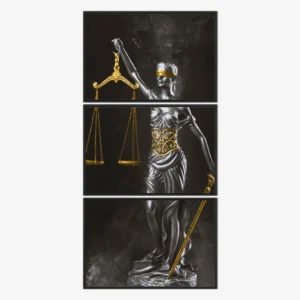 kit de 3 Telas Decorativas Advogado Themis Direito Dourada