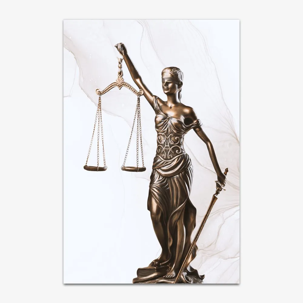 Quadro Advocacia Themis Fundo Branco Mármore - Imagem 2