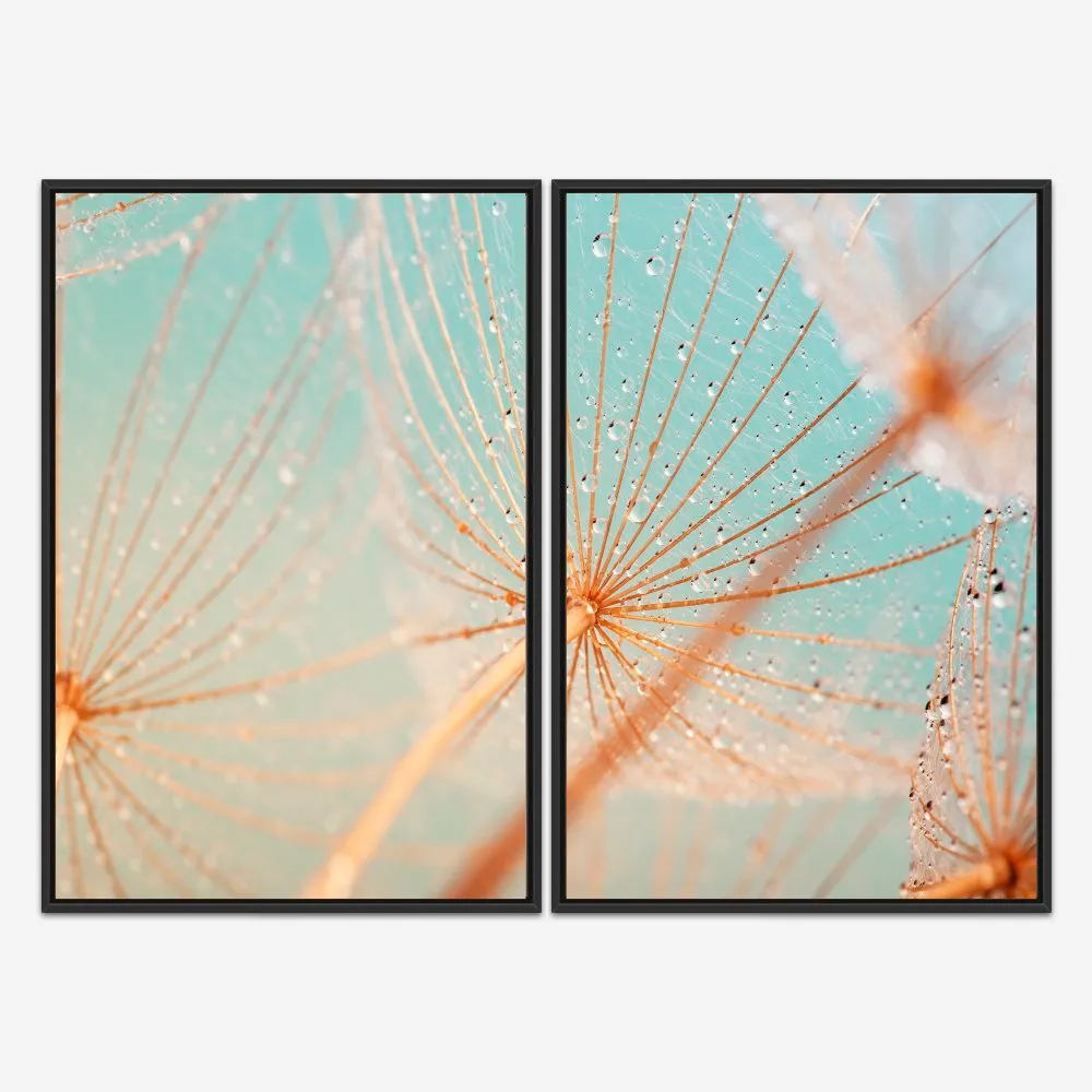 Quadro Dente-de-Leão Turquesa kit duas telas - Imagem 3