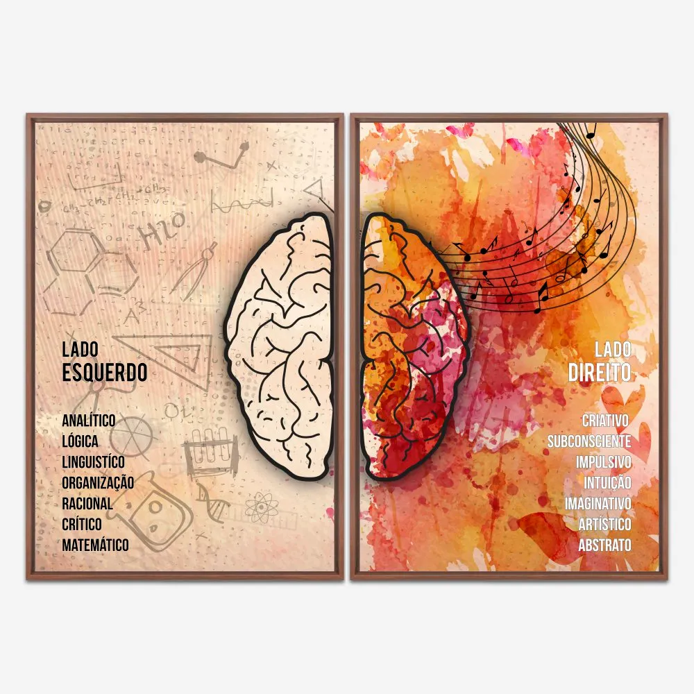 Quadro Psicólogo Dois Lados do Cérebro kit duas telas - Imagem 7