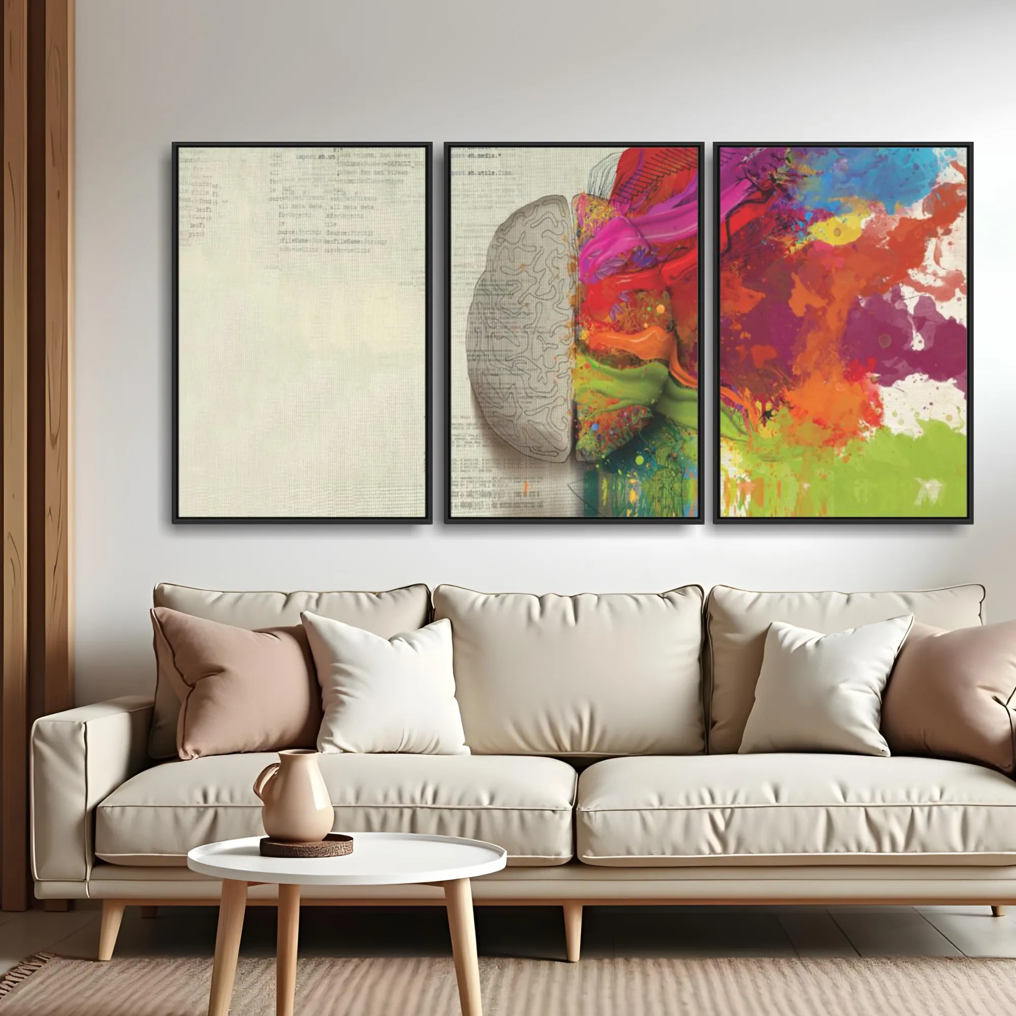 Quadro Psicologia Cores Abstratas kit três telas