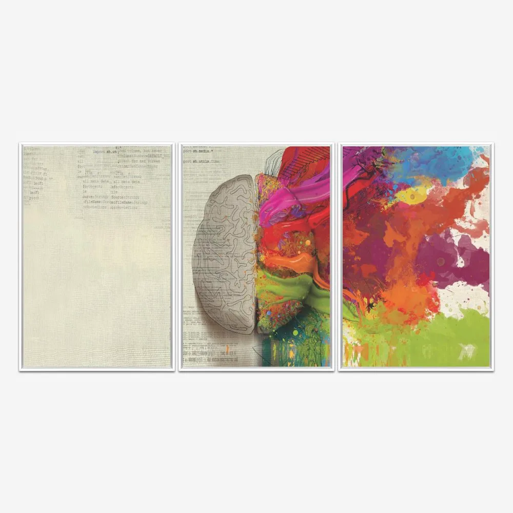 Quadro Psicologia Cores Abstratas kit três telas - Imagem 4