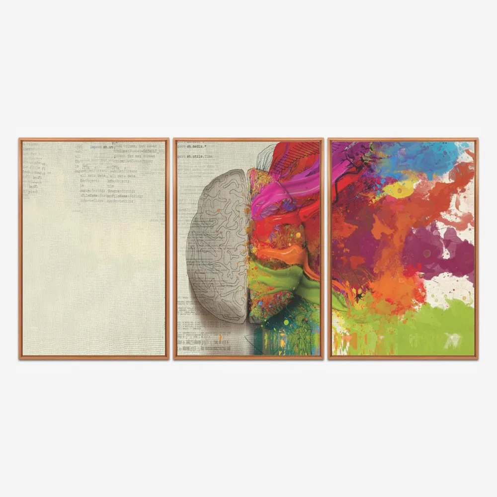 Quadro Psicologia Cores Abstratas kit três telas - Imagem 6