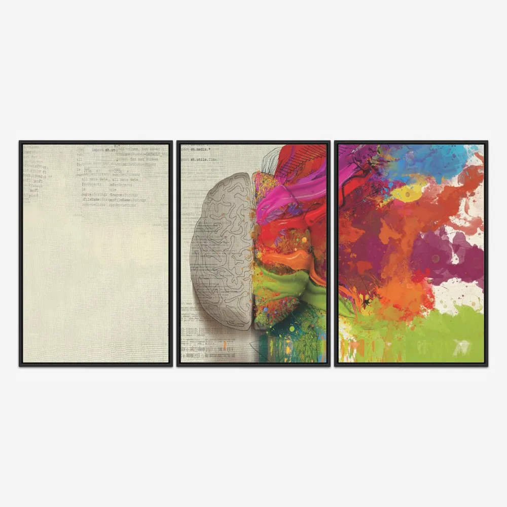Quadro Psicologia Cores Abstratas kit três telas - Imagem 3