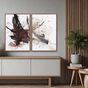 Quadro Abstrato Manchas Pintura kit duas telas