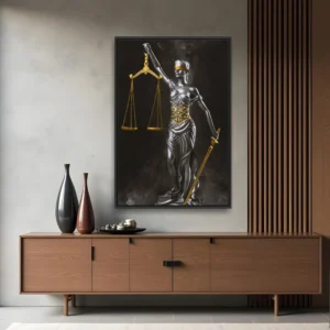 Quadro Advogado Themis Direito Dourada