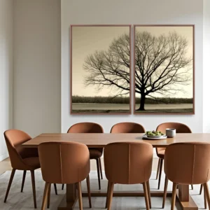 Quadro Arvore Sépia kit duas telas